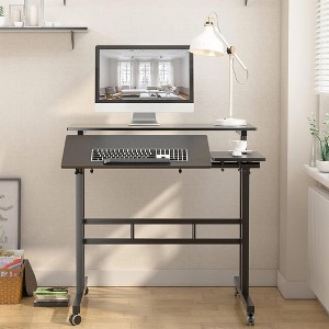 Coucheta 31.5-inch Mobile Upright Office Desk, Adjustable Computer Desk, Portable Wheeled Laptop, Upright Home Office Workstation - 1 of 4