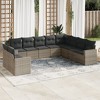 vidaXL Garden Sofa Set Grey PE Rattan, Powder-Coated Steel Large Modular - 2 of 4