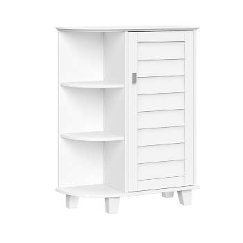 Brookfield Single Door Floor Cabinet with Side Shelves White - RiverRidge Home