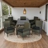 CAVINAS 9 Piece Outdoor Patio Furniture Sets Wicker Patio Table Sets Glass Tabletop Outdoor Dining Table with 8 Chairs for Patio, Black+Gray - 4 of 4