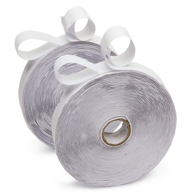 Stockroom Plus 2 Pack Hook and Loop Tape Rolls Self Adhesive, 3/4 Inch x 32 Feet, White
