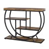 3-Tier Industrial Entryway Table with Semicircular Metal Frame, Open Shelf Console Sofa Table for Living Room, Hallway, Foyer Storage Accent Table - 3 of 4