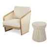 Christopher Knight Home Tito 2 Piece Outdoor Acacia Wood and Concrete Seating Set wth Accent Table - 2 of 4