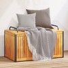 vidaXL Patio Cushion Box - Solid Acacia Wood and Steel - Garden/Outdoor Storage - 33.5"x17.7"x20.9" - Weather-Resistant - 2 of 4