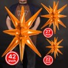 PartyWoo Foil Balloons Orange Star Starburst 42 27 22 Inch 10 pcs - 2 of 4