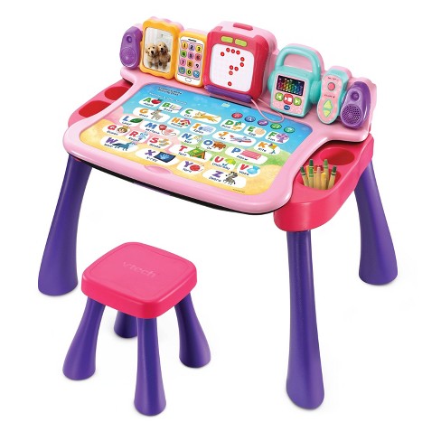 Basicwise Kids Lap Desk Tray & Portable Activity Table Pink