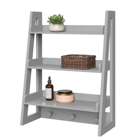 Wall Mounted Ladder Shelf With Towel, Wall Mounted Bookshelves