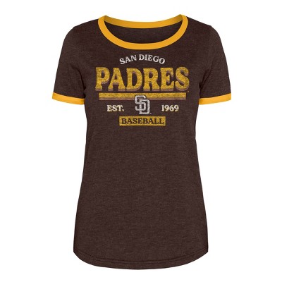 Mlb San Diego Padres Women's Lightweight Bi-blend Hooded T-shirt