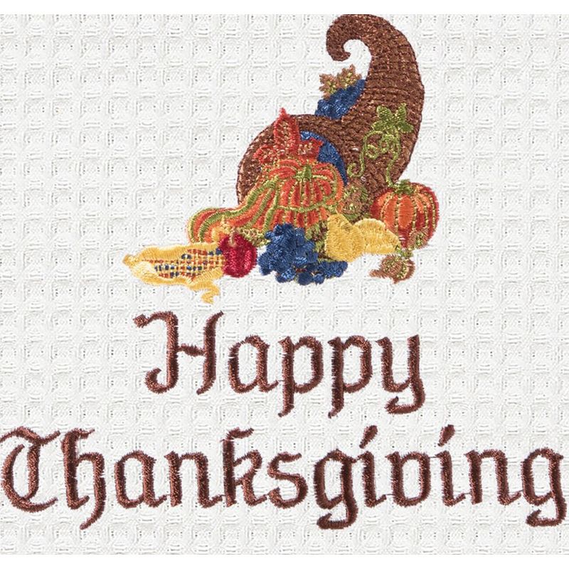 C&F Home Happy Thanksgiving Embroidered Waffle Weave Kitchen Towel, 2 of 3