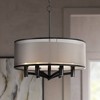Possini Euro Design Black Drum Pendant Chandelier 22" Wide Modern Double Shade 6-Light Fixture Dining Room House Foyer Entryway - 2 of 4