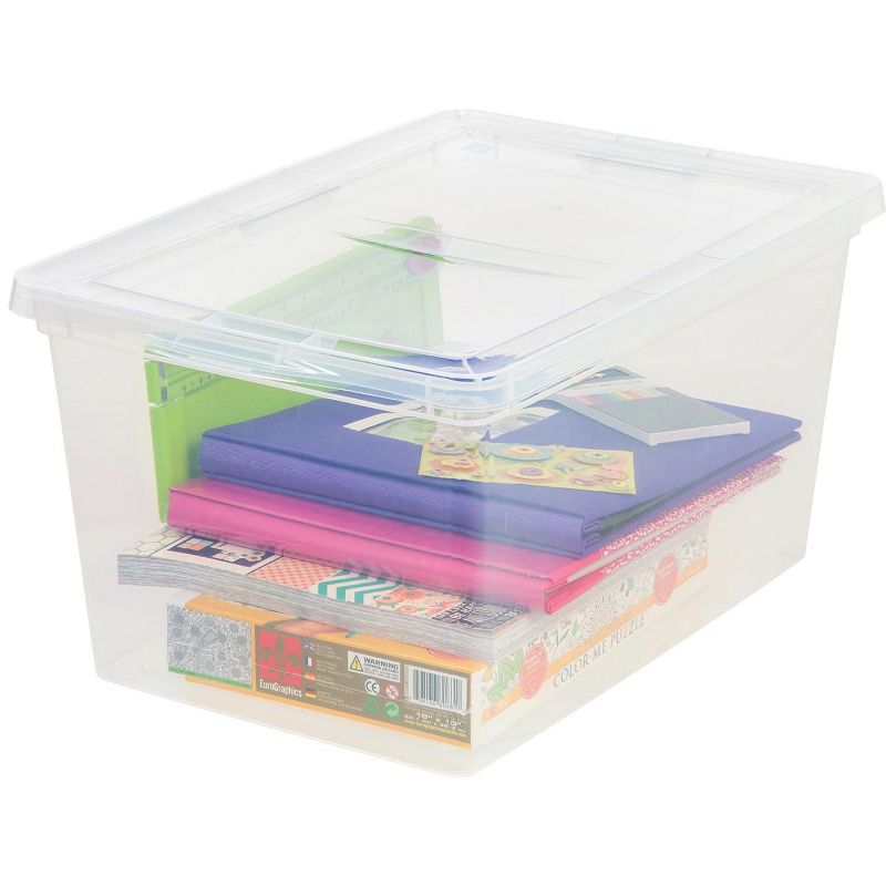 IRIS USA Plastic Stackable and Nestable Storage Bin Tote Organizing Container, Clear, 1 of 6
