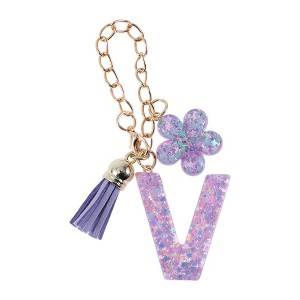 Unique Bargains Star Sequin Letter V Flower Tassel Water Cup Pendant Purple 1 Pc - 1 of 4