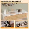 Rattan Shoe Cabinet, 3 Flip Doors and 1 Drawer Shoe Organizer, Adjustable Narrow Shoe Rack for Entryway - 3 of 4