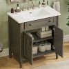 Christopher Knight Home Mualani 31" Vintage Bathroom Vanity with Ceramic Sink, 2 Doors and Adjustable Shelf - 2 of 4