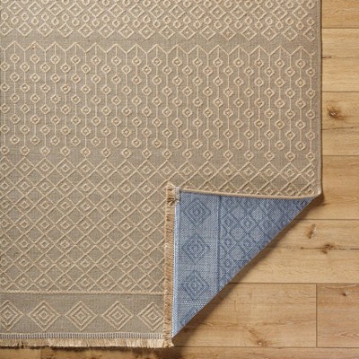Ciro Tan Geometric Washable Jute and Cotton Area Rug