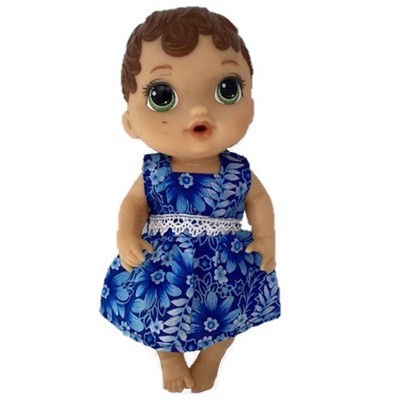 Doll Clothes Superstore Blue Flower Dress Fits Little Baby Dolls