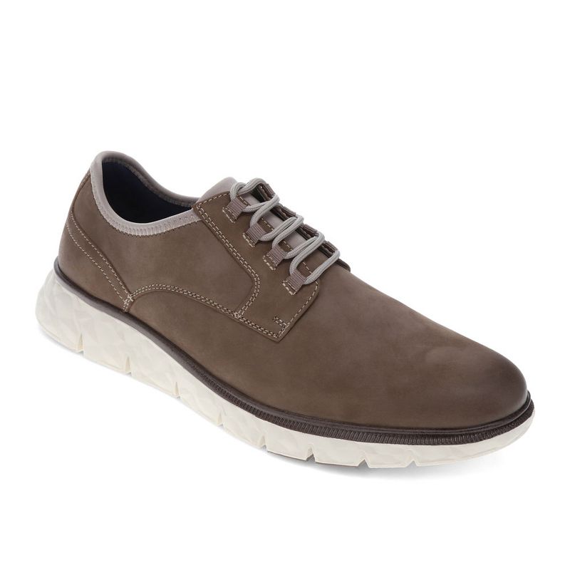 Dockers Mens Callum Leather Casual Lace Up Oxford, Taupe, Size 7