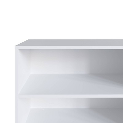 Amber White and Blue MDF TV Stand with Cabinet