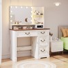 Fredees Vanity Desk: Lighted Mirror, Power Outlet, Rustic Makeup Table, Drawers, Stool, Hollywood Mirror with 3-Color Lights - 4 of 4