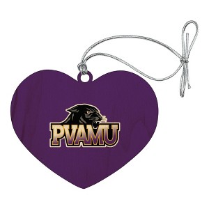 Prairie View A&M Primary Logo Heart Love Wood Christmas Tree Holiday Ornament - 1 of 3