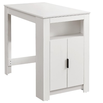 Vynxaria 48" Rectangular Counter Height Dining Table with Storage in White Laminate