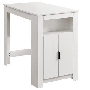 Vynxaria 48" Rectangular Counter Height Dining Table with Storage in White Laminate - 1 of 4