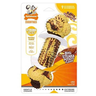Nylabone Steak and Potatoes Flavored Rubber Duel Action Dog Chew Toy - L