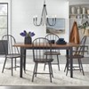 5pc Sheffield Dining Set Black/Driftwood - Buylateral: Modern Farmhouse Style, MDF Oak Veneer Table, Metal Spindle Chairs - 2 of 4