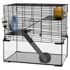 Hamster Cage with Glass Bottom and Ramps 3 Tier Habitat for Syrian Dwarf Hamsters and Gerbils with Wheel Platforms Hut Food Dish - LAOTIES - 4 of 4