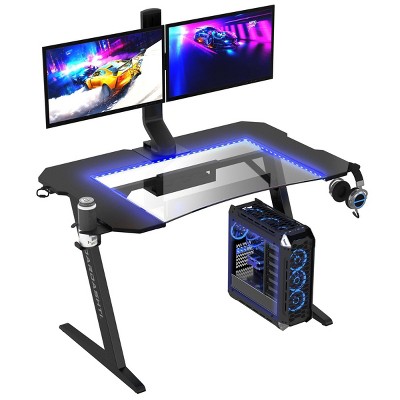 Dardashti Midnight Black Gaming Desk with LED Lights