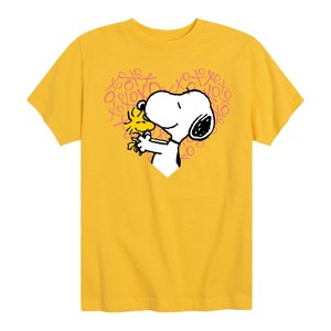 Boys' - Peanuts - Snoopy Woodstock Xo Heart Short Sleeve Graphic T-Shirt - 1 of 4
