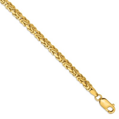Black Bow Jewelry 3.25mm, 14k Yellow Gold, Solid Byzantine Chain Bracelet
