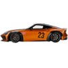 Nissan Z RHD #23 "LB-NATION WORKS" Orange Metallic with Matt Black Hood and Black Top 1/18 Model Car by Top Speed - 4 of 4