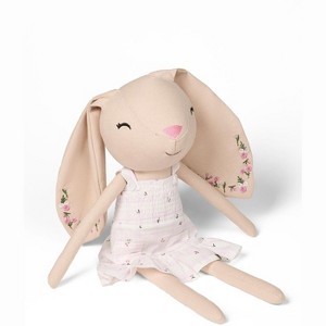 MiniMoi Bella Cotton/Linen Bunny Doll Pink One Size - 1 of 4
