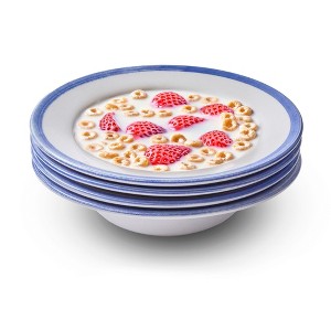 Portmeirion Potter's Brushstroke Oatmeal Bowl, Set of 4, Ideal for Porridge, Soup, Desserts, Durable Earthenware Bowls, Made in UK - Blue - 1 of 4