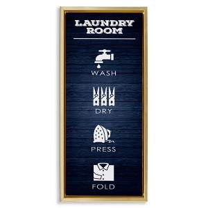 Stupell Industries Laundry Room Icons Rustic Blue, 15" x 31" - 1 of 4