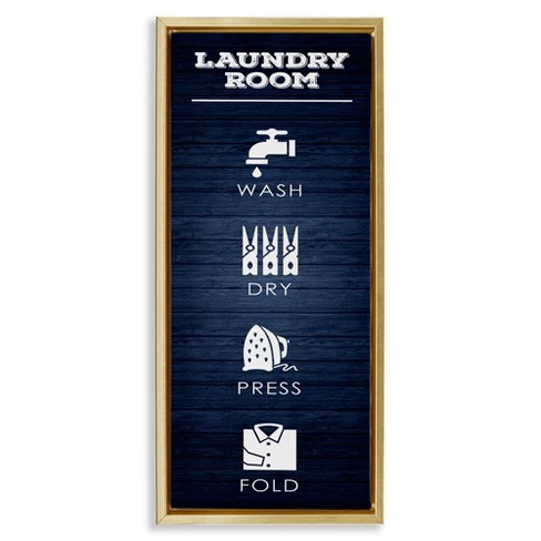 Stupell Industries Laundry Room Icons Rustic Blue, 15" x 31" - image 1 of 4