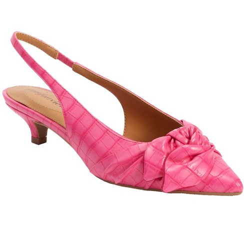 Comfortview Wide Width Tia Slingback Low Heel Women's Dress Shoes - 11 W,  Pink Croco : Target