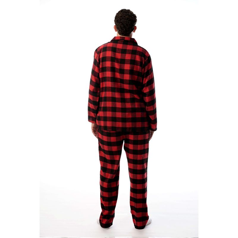 #followme Mens Plaid Button Front Flannel Pajamas Set / Winter Pajamas, 2 of 3