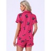 INSPIRE CHIC Women's 2 Pcs Pajama Sets Short Sleeves Cute Bow Print Soft Comfy Button Up Tops and Shorts - 4 of 4