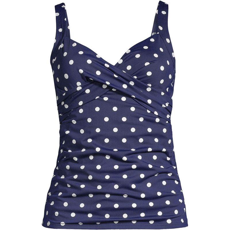 Lands' End Women's Wrap Underwire Tankini Top Swimsuit, 3 of 7