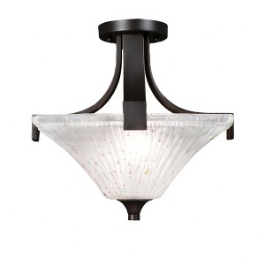 Toltec Lighting Apollo 2 - Light Flush Mount in  Dark Granite with 14" Square Frosted Crystal  Shade - 1 of 1