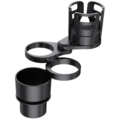 iMountek"4-in-1 Car Cup Holder Expander with 360° Rotating Drink Bottle Organizer & Adjustable Base"Black