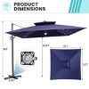 Crestlive Products 11FT Patio Double Top Cantilever Umbrella with Light Set Outdoor 360° Rotation 6 Heights Adjustable Offset Umbrella - 2 of 4