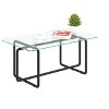 CAVINAS Coffee Tables for Living Room Modern Rectangle Coffee Table Clear Glass Tabletop Side Tables with Metal Leg - 2 of 4