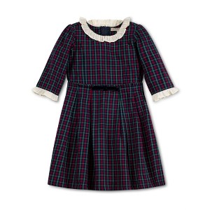 Hope & Henry Girls' 3/4 Sleeve Ruffle Trim Party Dress, Infant - 1 of 4
