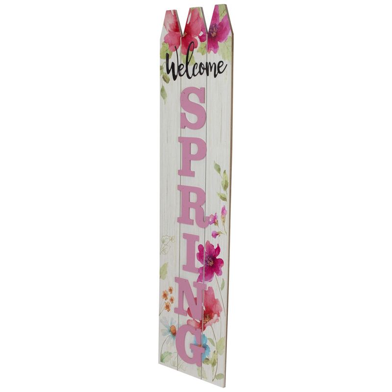 Northlight 40" Welcome Spring Floral Outdoor Porch Board Sign Decoration, 3 of 9