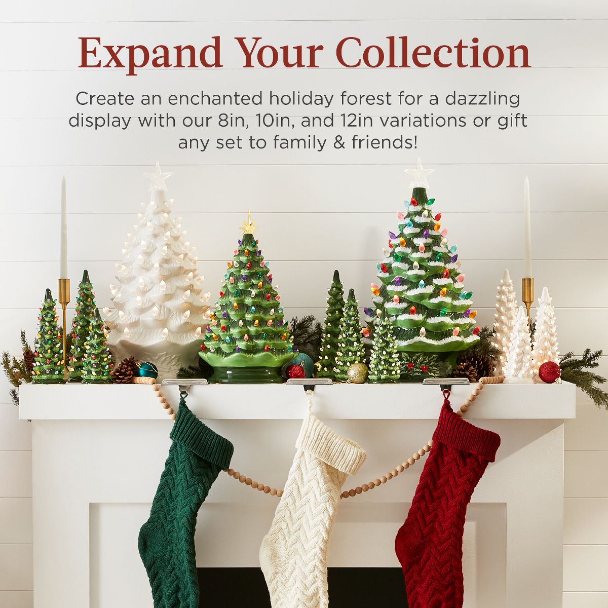 Best Choice Products Set of 3 Pre-Lit Hand-Painted Ceramic Tabletop Christmas Trees – Indoor Holiday Décor - thumbnail 6