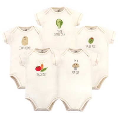 Touched By Nature Organic Cotton Bodysuits 5pk, Muffin, Preemie : Target