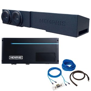 Memphis MJMECHEV8D1 Dual 8" Subwoofer Enclosure + PRXA1500.1 Amp & Wiring Kit - 1 of 4